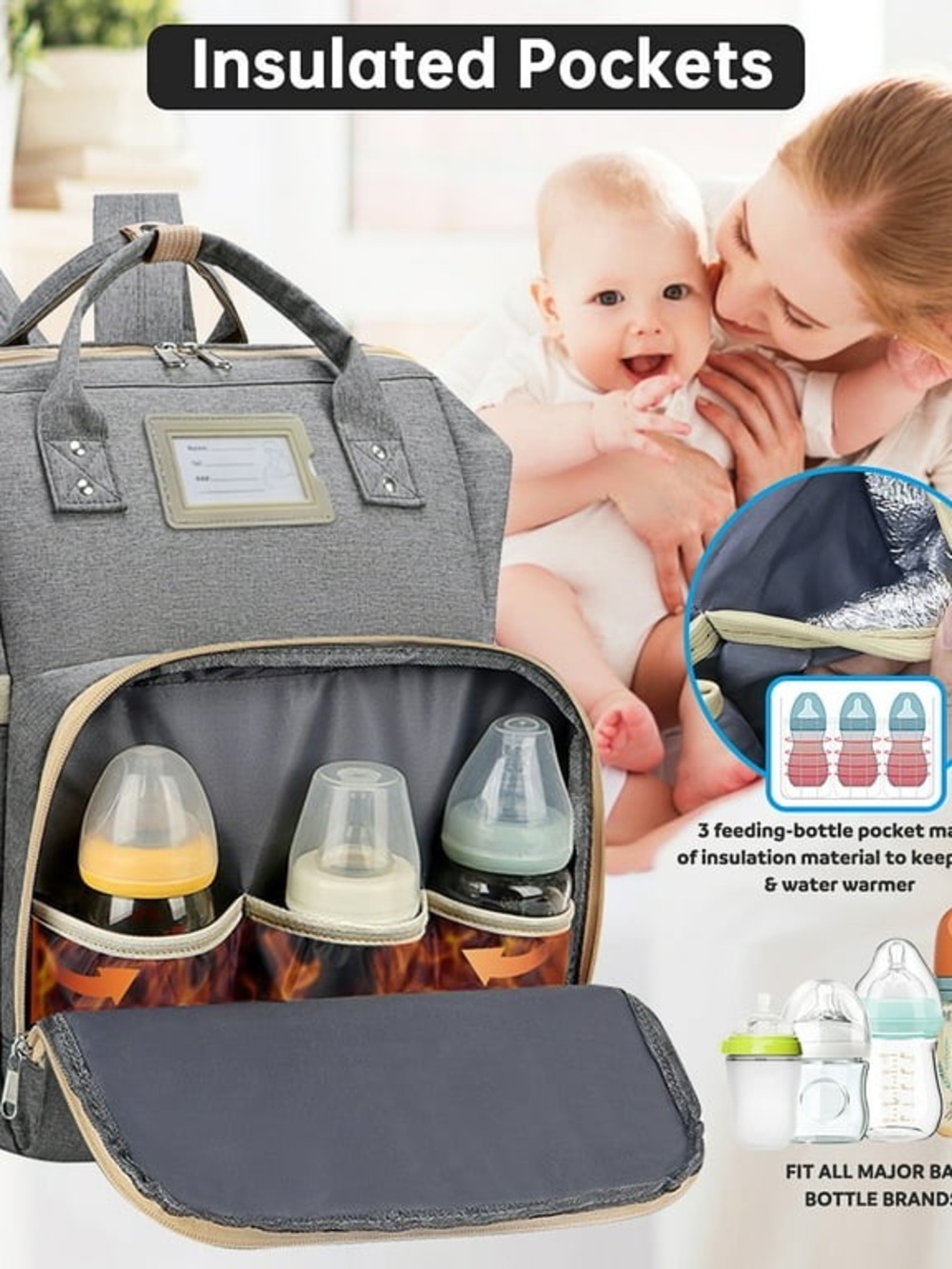 Green Multi-Function Diaper Backpack - Picture 4 of 6